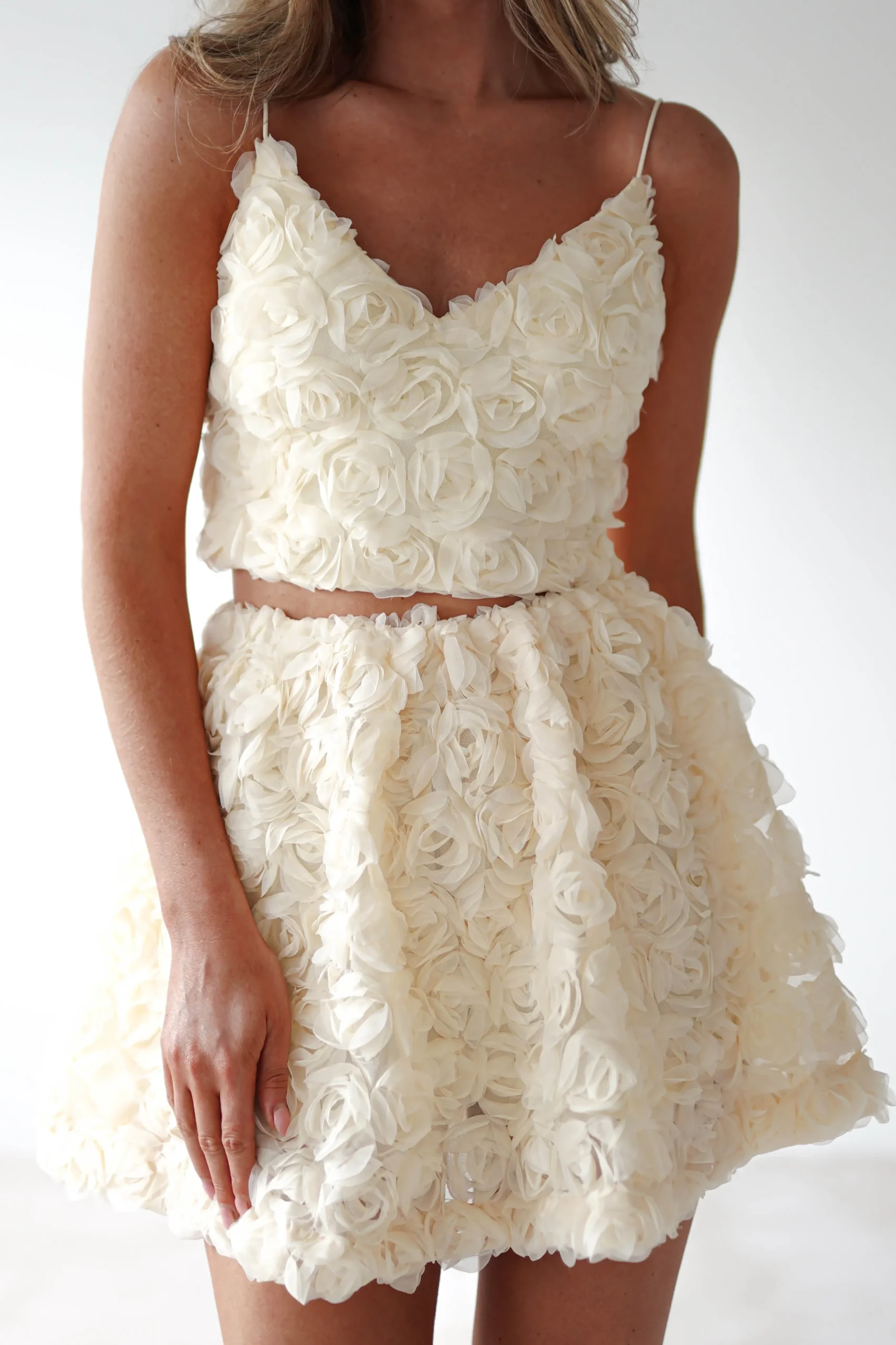 Best Lydia Floral-Appliqué Top & Skirt Set | Butter Kleider In Minilänge|Minikleider
