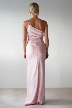 Fashion Lyra Soft Matte Satin Maxi Dress | Blush Pink Lange Kleider|Maxikleider