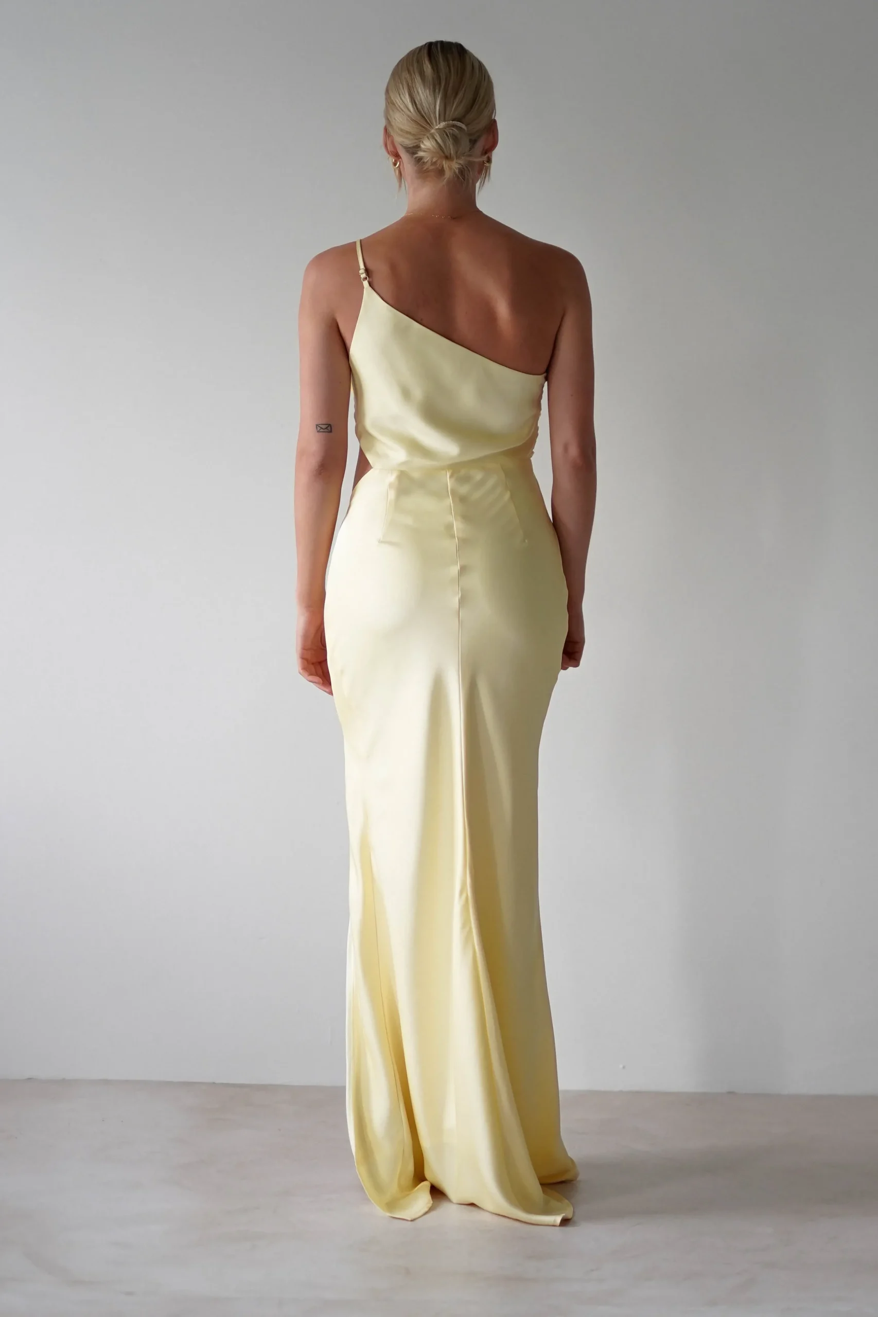 Fashion Lyra Soft Matte Satin Maxi Dress | Yellow Lange Kleider|Maxikleider