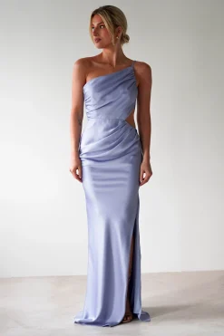 New Lyra Soft Matte Satin Maxi Dress | Periwinkle Blue Lange Kleider|Maxikleider