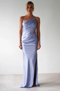 New Lyra Soft Matte Satin Maxi Dress | Periwinkle Blue Lange Kleider|Maxikleider