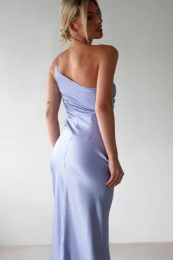 New Lyra Soft Matte Satin Maxi Dress | Periwinkle Blue Lange Kleider|Maxikleider