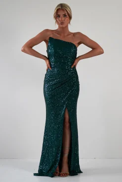 Discount Mabel Strapless Sequin Gown | Emerald Green Kleider Für Besondere Anlässe|Sommerkleider