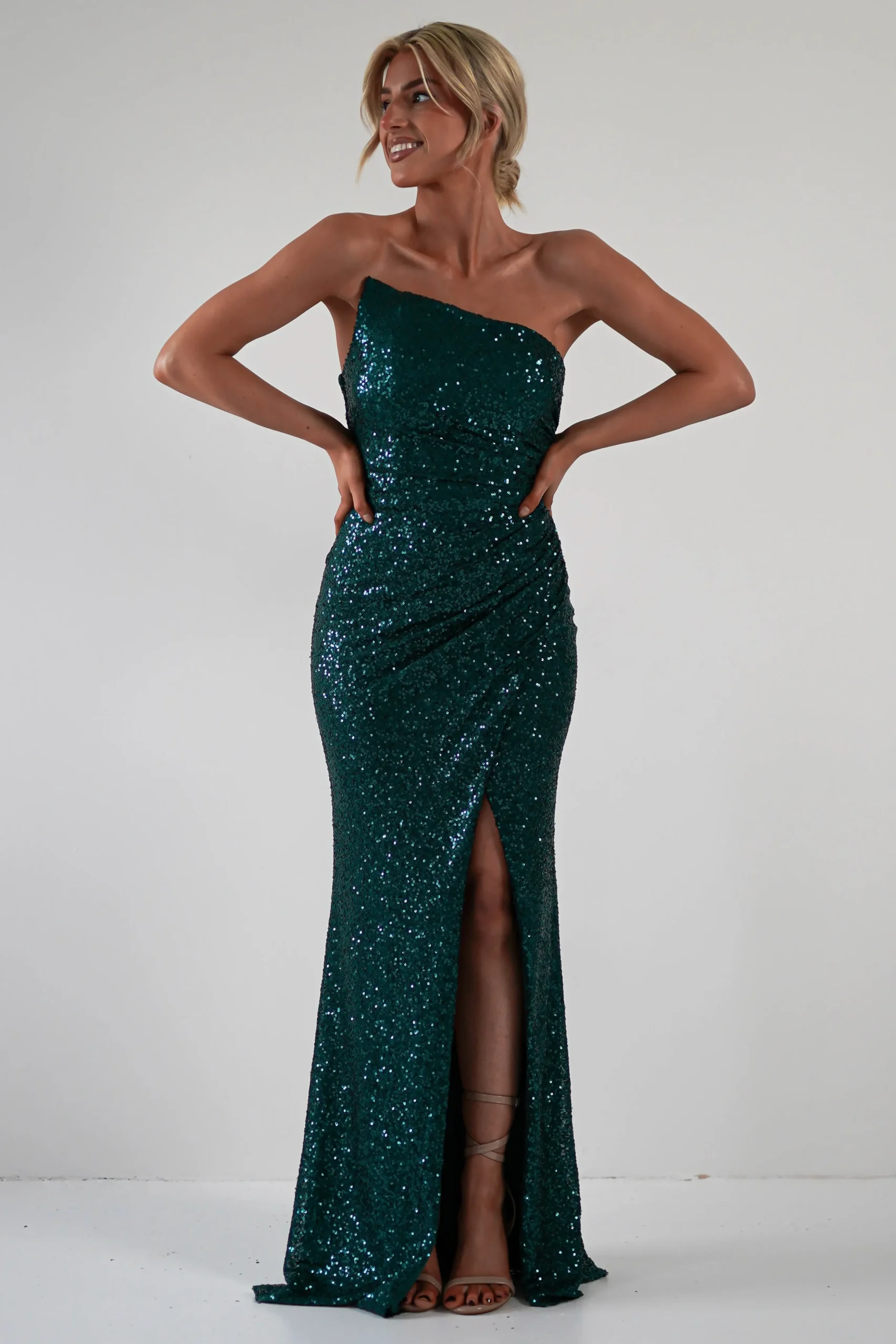 Discount Mabel Strapless Sequin Gown | Emerald Green Kleider Für Besondere Anlässe|Sommerkleider