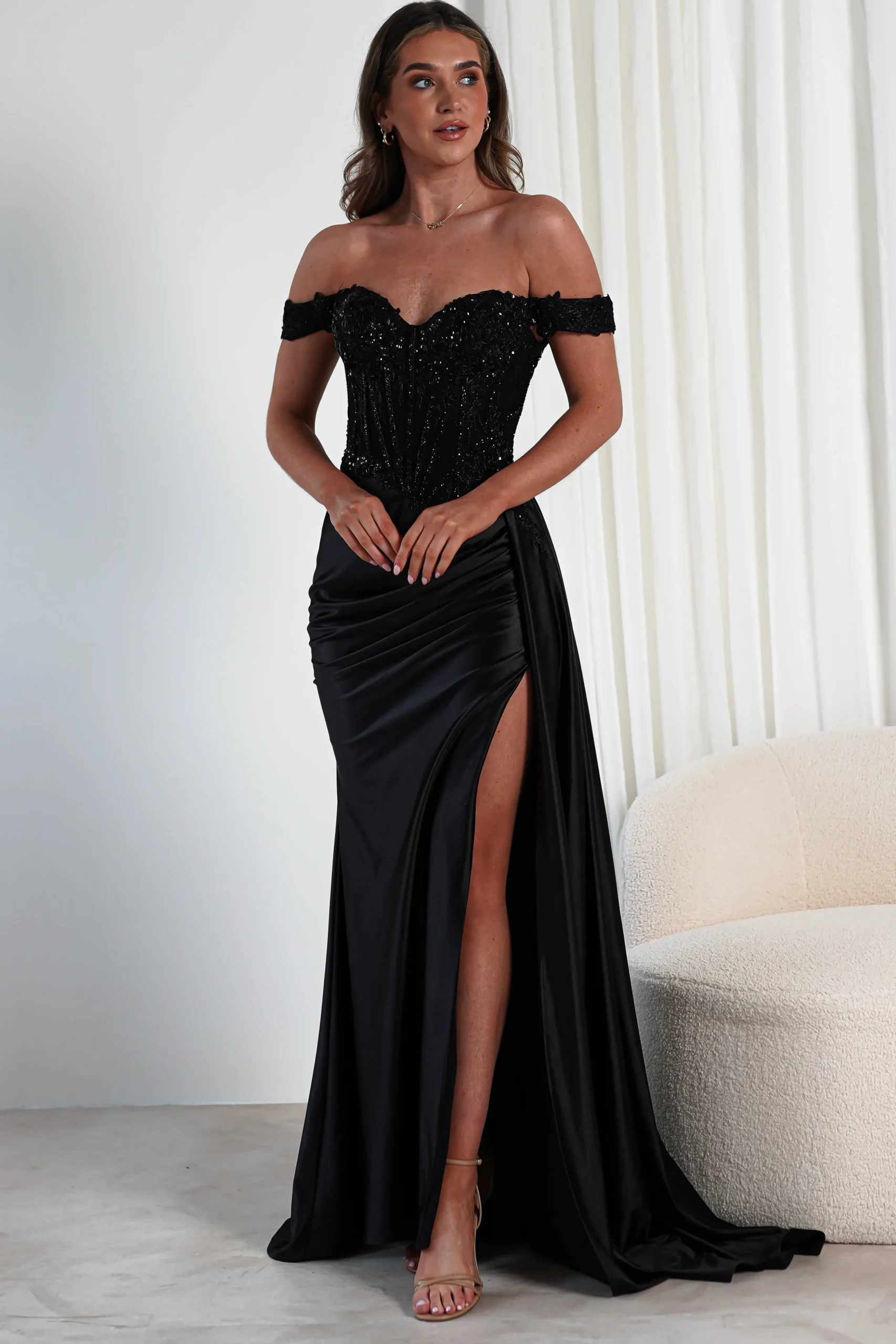 Hot Marsela Lace Bodice Gown | Black Sommerkleider|Sommerkleider