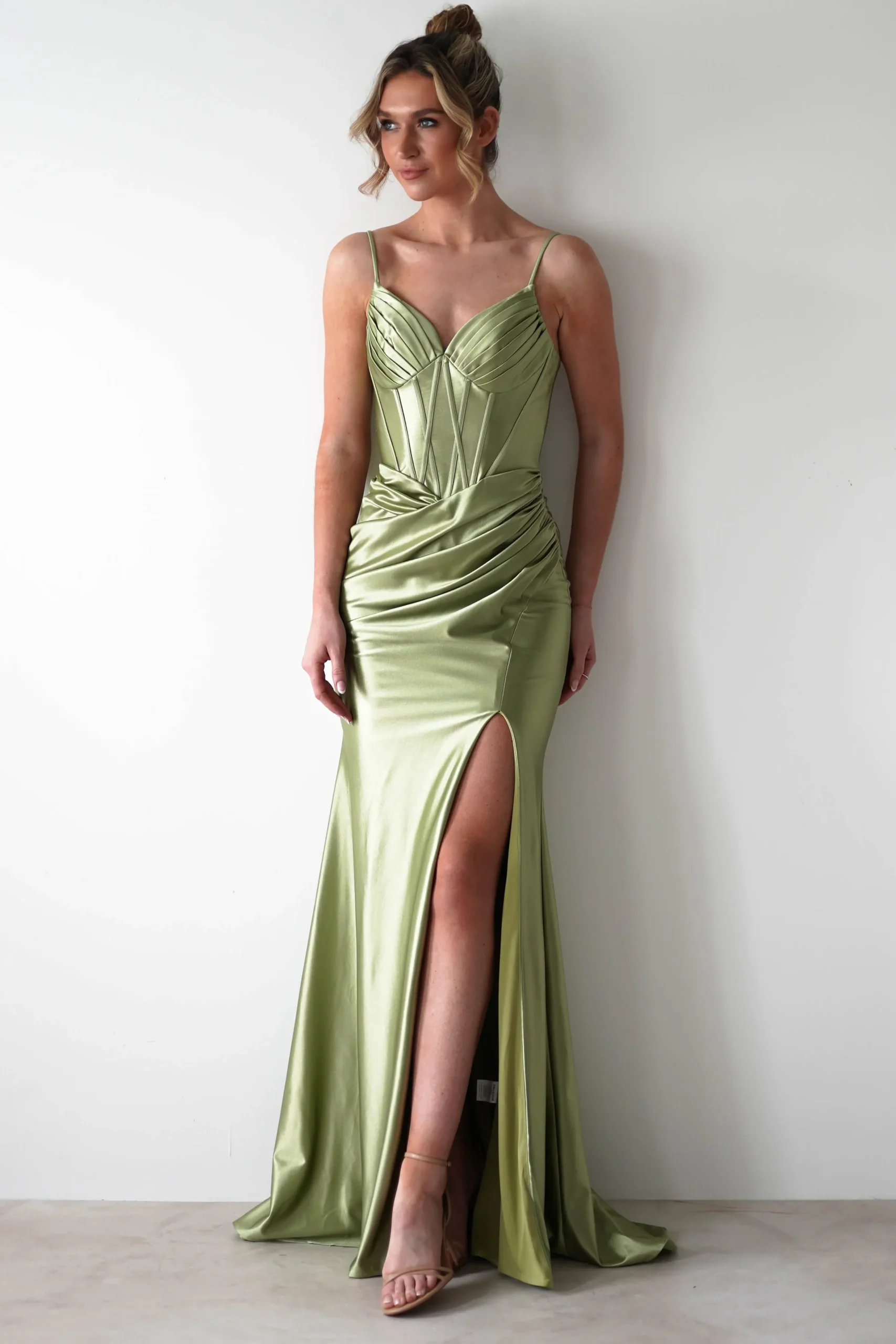 Clearance Meaghan Bodycon Gown | Lime Green Sommerkleider|Sommerkleider