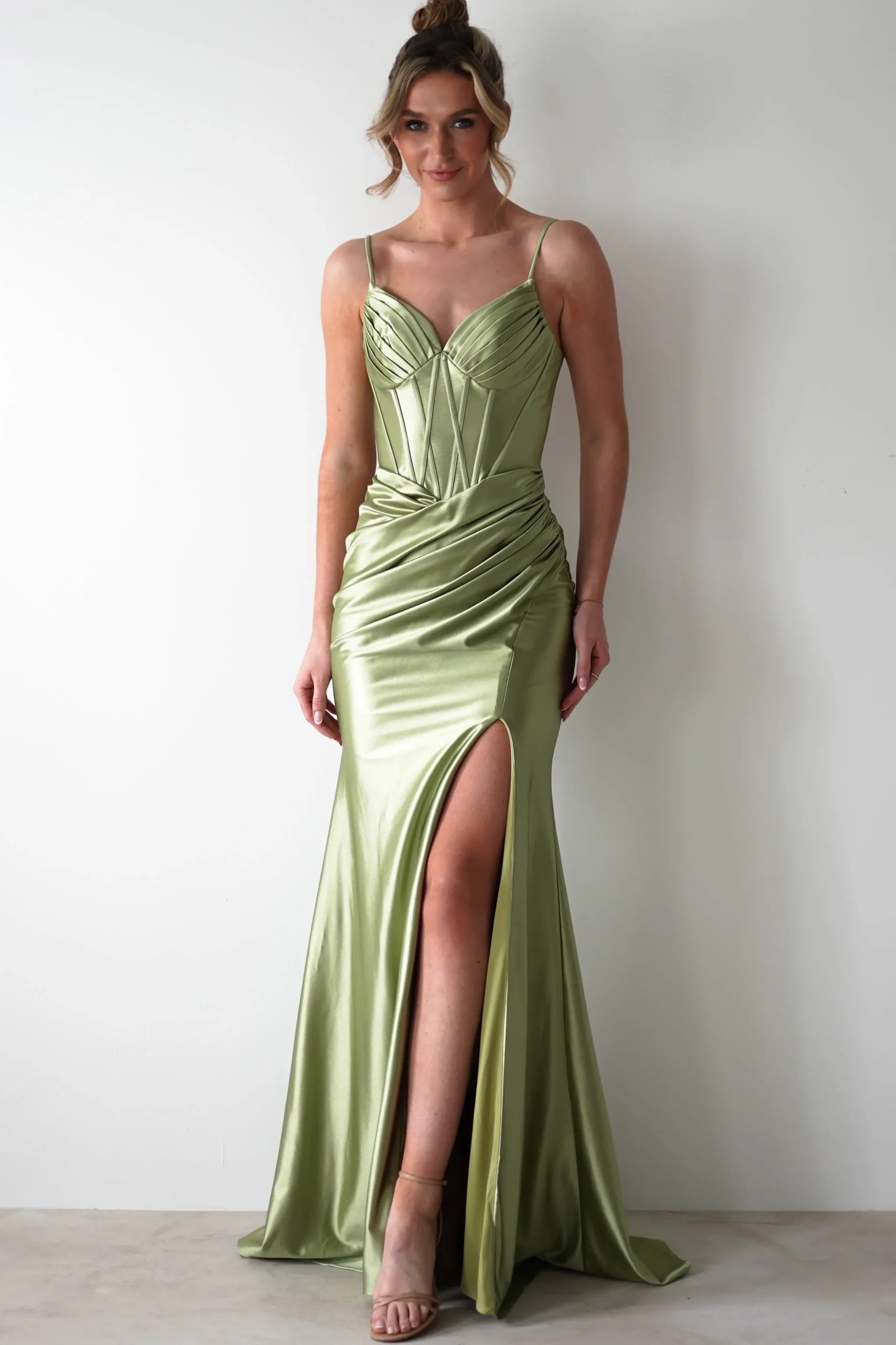 Clearance Meaghan Bodycon Gown | Lime Green Sommerkleider|Sommerkleider