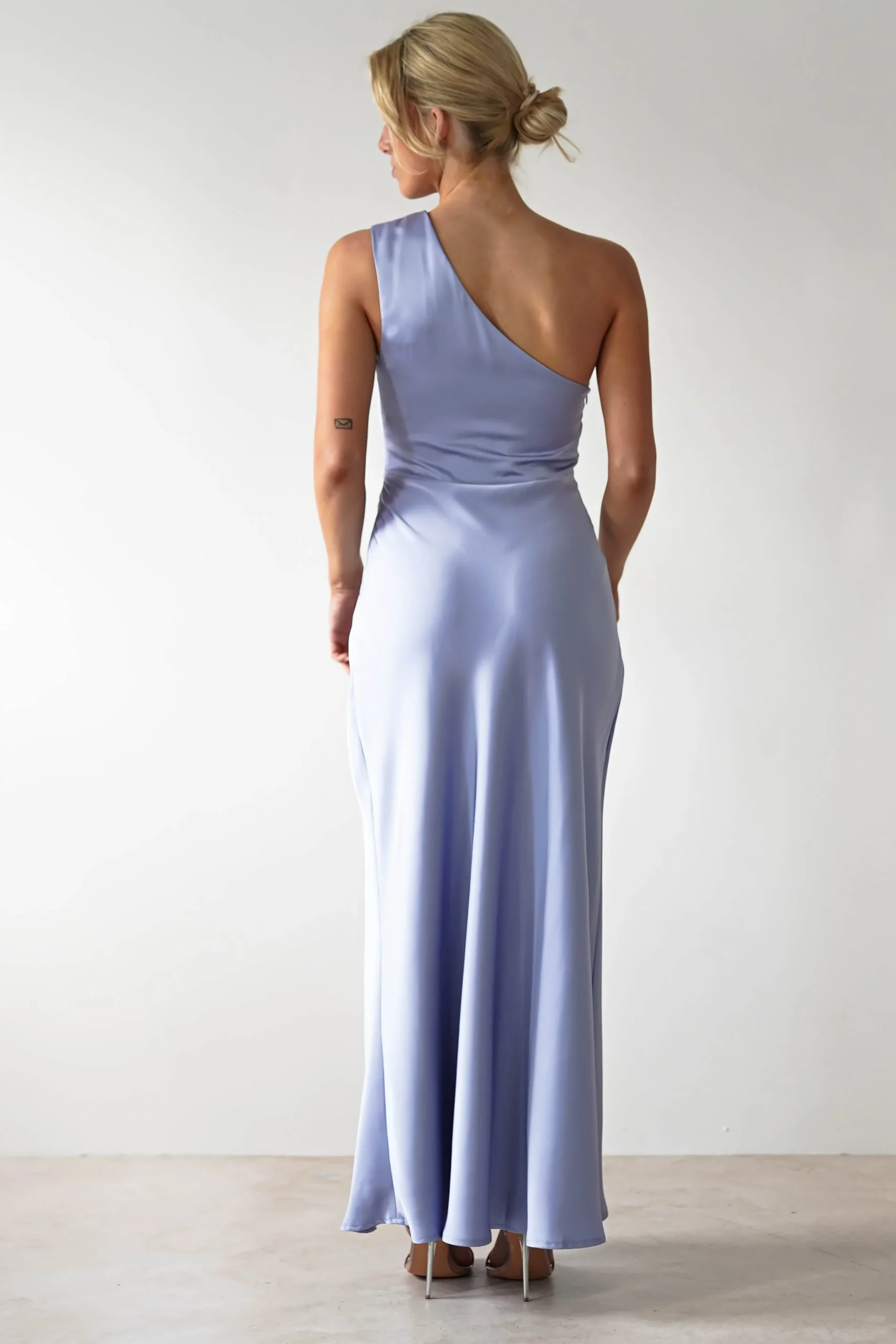 Outlet Meera Soft Matte Satin Midaxi Dress | Periwinkle Blue Lange Kleider|Maxikleider