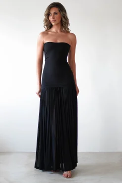 Discount Mel Strapless Chiffon Skirt Maxi Dress | Black Lange Kleider|Maxikleider