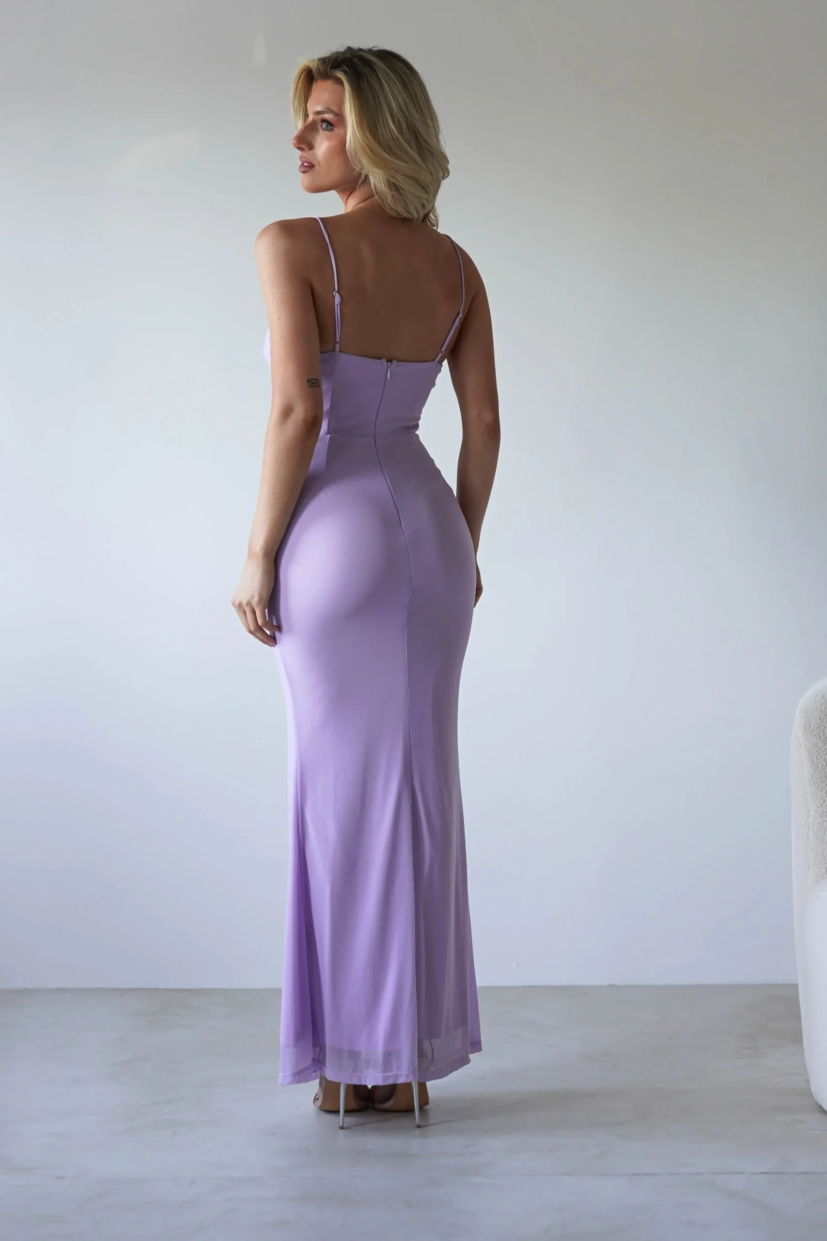 New Melrose Mesh Shell Detail Maxi Dress | Lilac Lange Kleider|Maxikleider