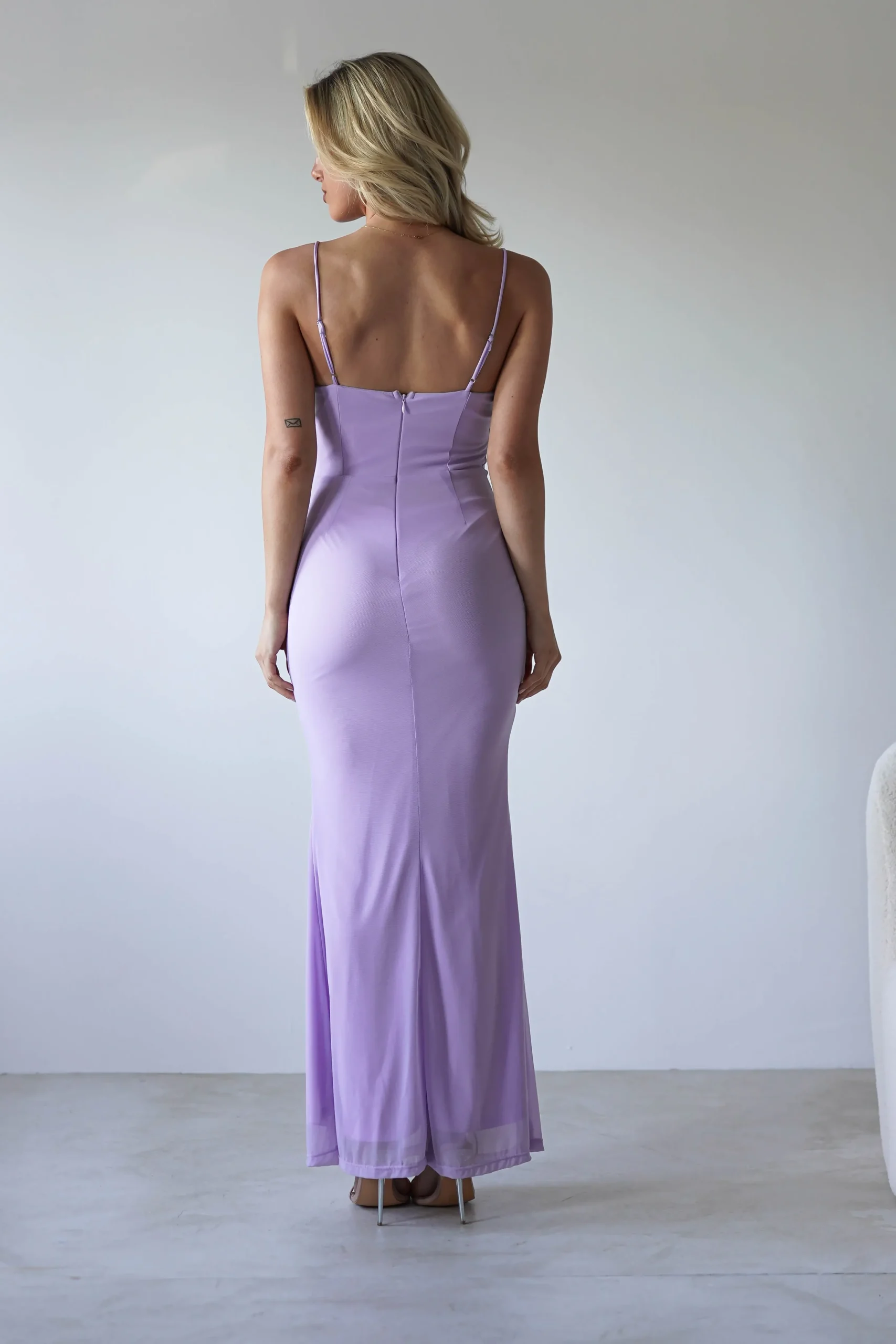 New Melrose Mesh Shell Detail Maxi Dress | Lilac Lange Kleider|Maxikleider