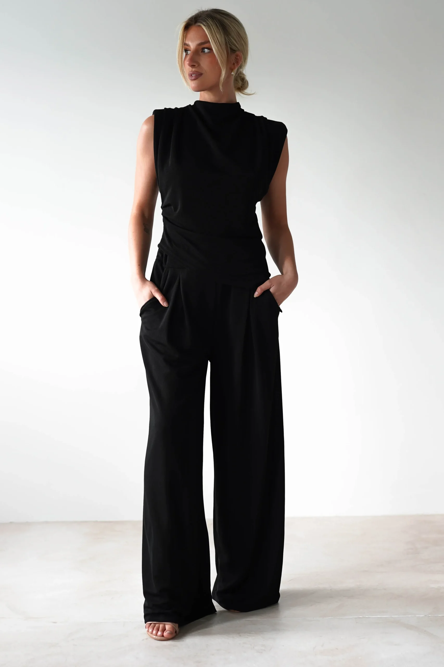 Fashion Mina Strechy 2 Piece Set | Black Oberteile|Jumpsuits Und Playsuits