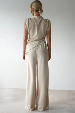 New Mina Strechy 2 Piece Set | Cream Jumpsuits Und Playsuits|Oberteile