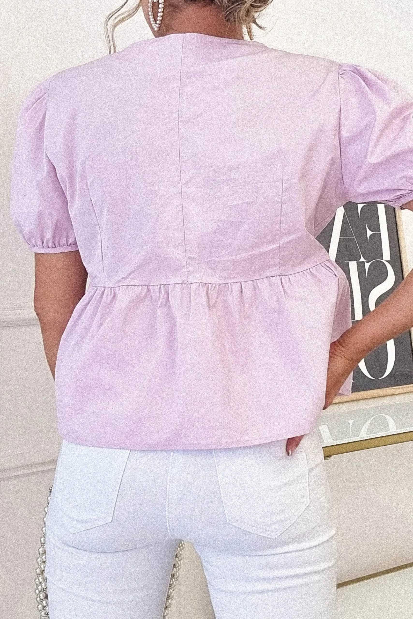 Discount Minnie Bow Detail Blouse | Lilac Oberteile|Sommerkleider