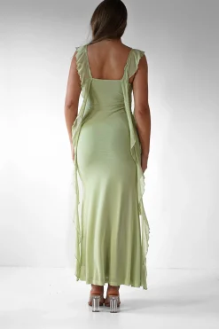Best Miranda Ruffle Midaxi Dress | Pistachio Lange Kleider|Maxikleider