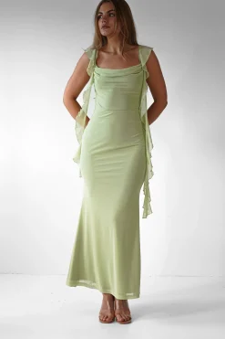 Best Miranda Ruffle Midaxi Dress | Pistachio Lange Kleider|Maxikleider