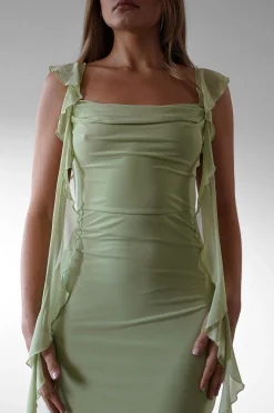 Best Miranda Ruffle Midaxi Dress | Pistachio Lange Kleider|Maxikleider