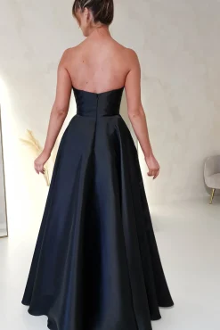 Discount Miya Corset A-Line Satin Gown | Black Lange Kleider|Maxikleider