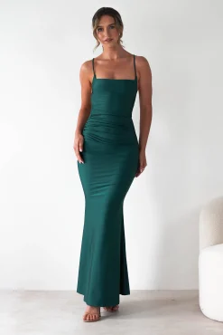 Hot Monette Bodycon Maxi Gown | Emerald Green Lange Kleider|Maxikleider