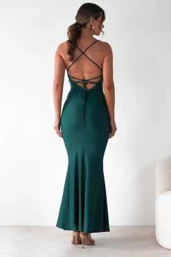 Hot Monette Bodycon Maxi Gown | Emerald Green Lange Kleider|Maxikleider