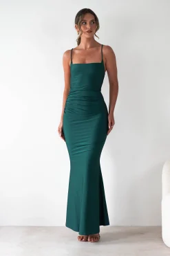 Hot Monette Bodycon Maxi Gown | Emerald Green Lange Kleider|Maxikleider