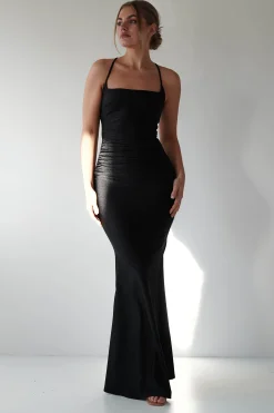 New Monette Bodycon Maxi Gown | Black Lange Kleider|Maxikleider