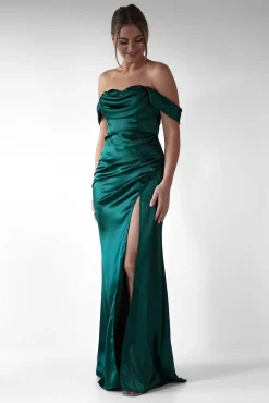 Best Monica Off The Shoulder Gown | Emerald Green Lange Kleider|Maxikleider