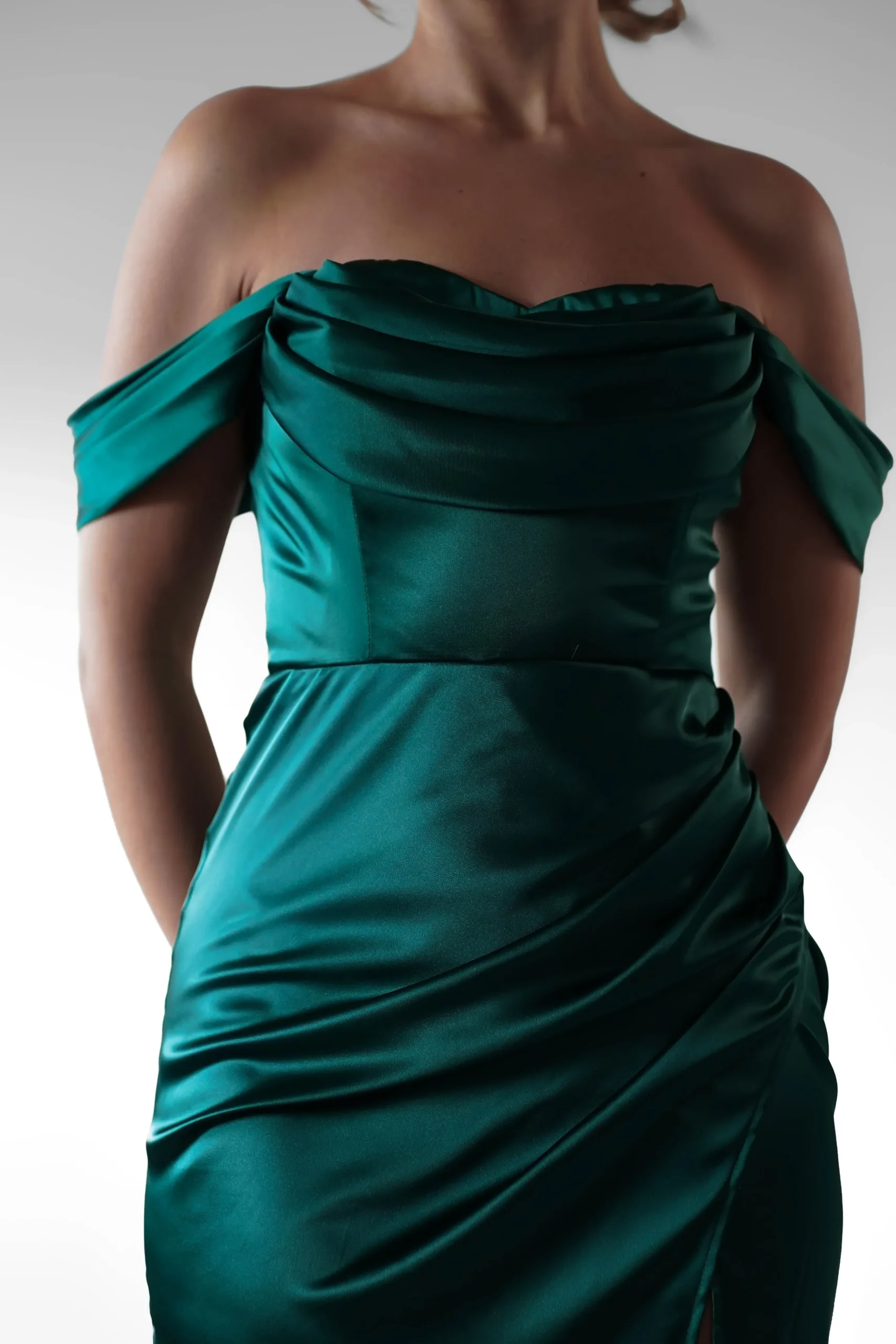 Best Monica Off The Shoulder Gown | Emerald Green Lange Kleider|Maxikleider