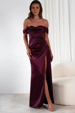 Discount Monica Off The Shoulder Gown | Wine Lange Kleider|Maxikleider