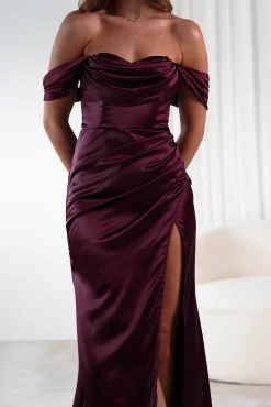 Discount Monica Off The Shoulder Gown | Wine Lange Kleider|Maxikleider