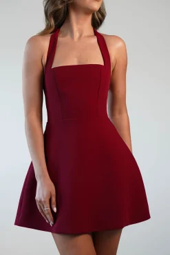 New Morocco Halterneck Mini Dress | Wine Kleider In Minilänge|Minikleider