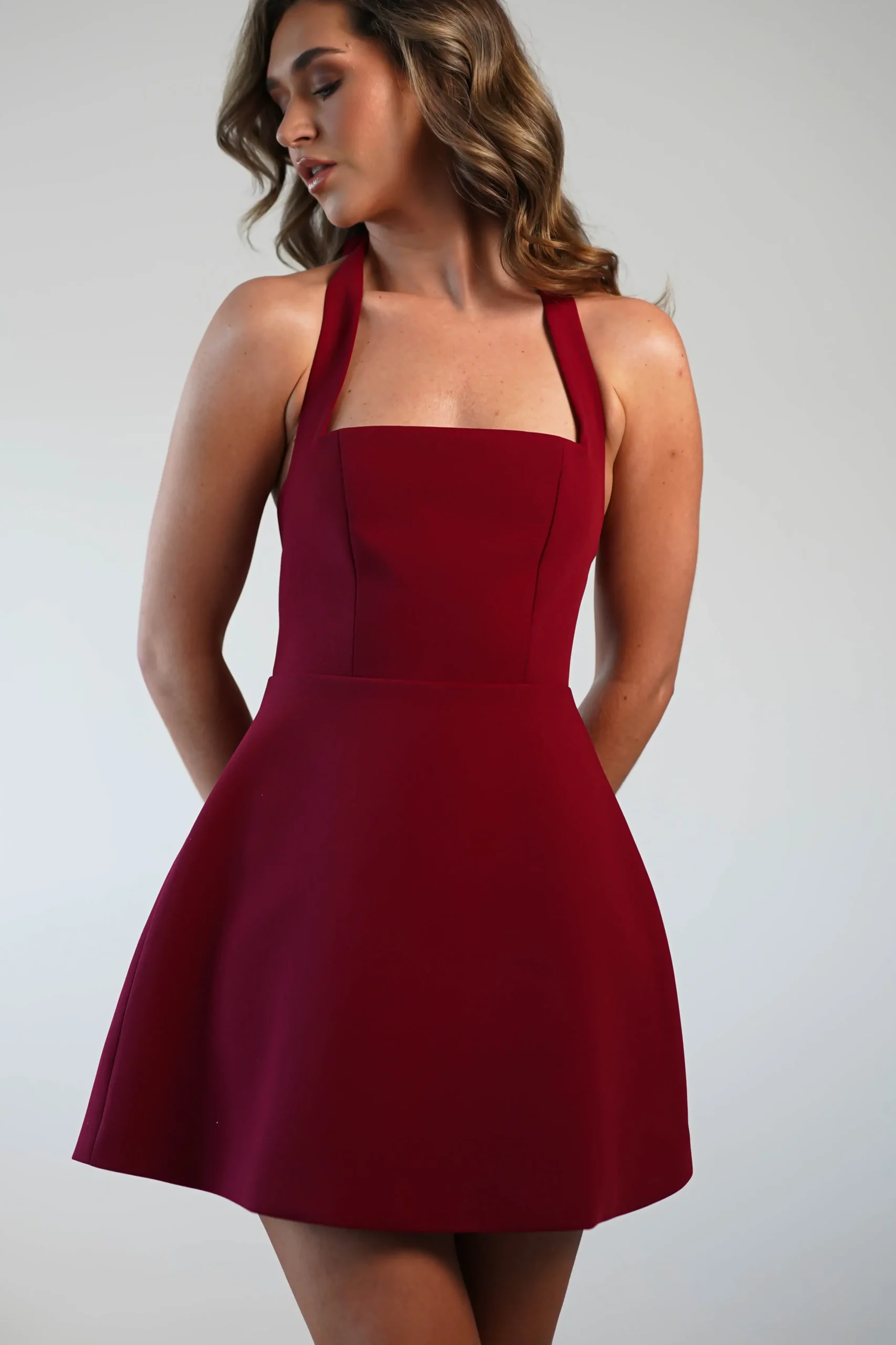 New Morocco Halterneck Mini Dress | Wine Kleider In Minilänge|Minikleider