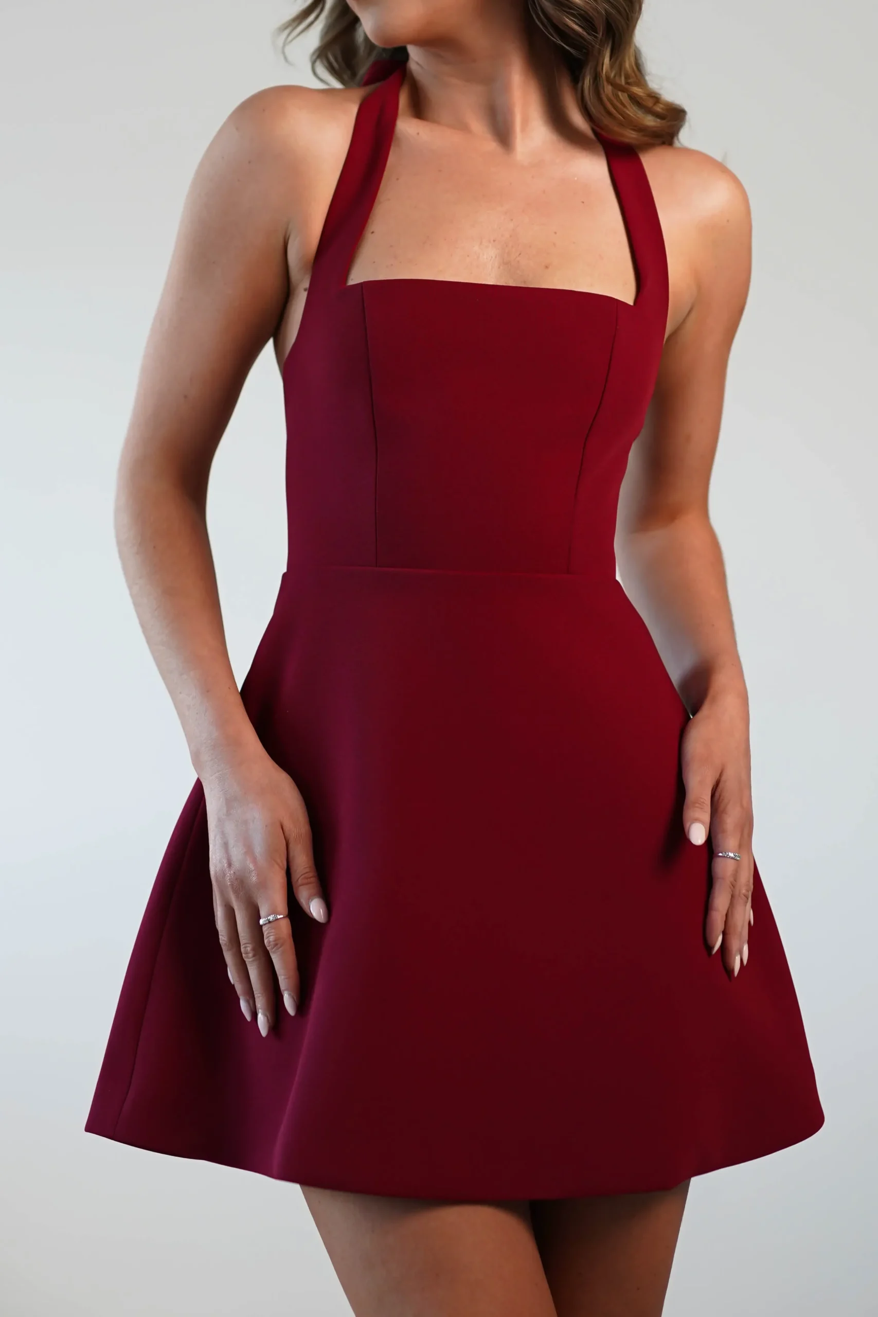 New Morocco Halterneck Mini Dress | Wine Kleider In Minilänge|Minikleider