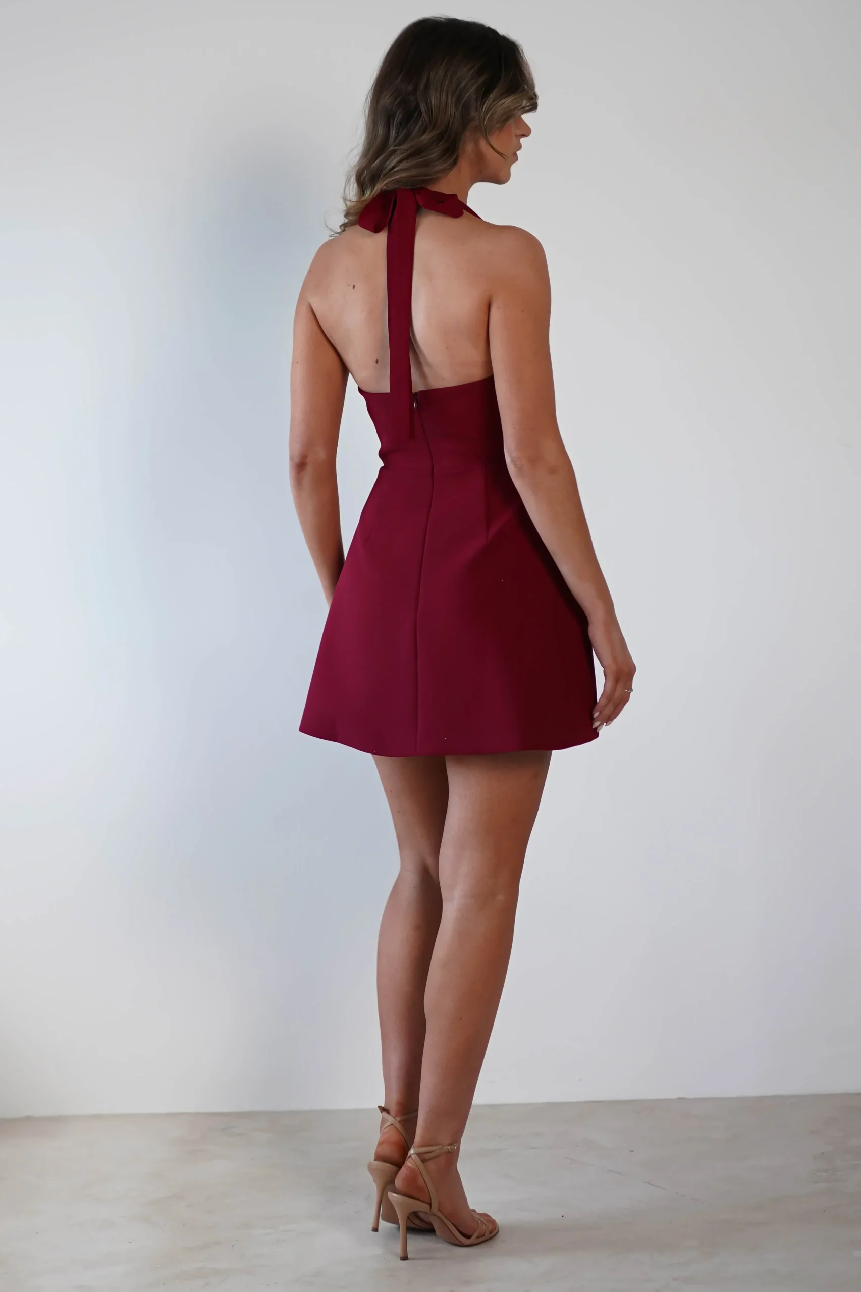 New Morocco Halterneck Mini Dress | Wine Kleider In Minilänge|Minikleider