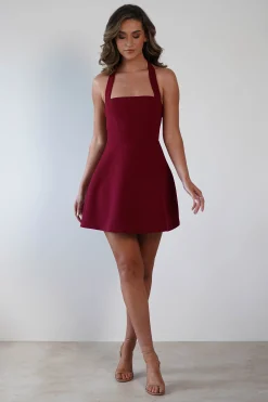 New Morocco Halterneck Mini Dress | Wine Kleider In Minilänge|Minikleider