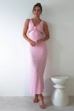 Sale Nakia Textured Maxi Dress | Pink Lange Kleider|Maxikleider