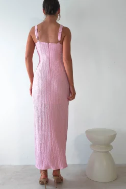 Sale Nakia Textured Maxi Dress | Pink Lange Kleider|Maxikleider
