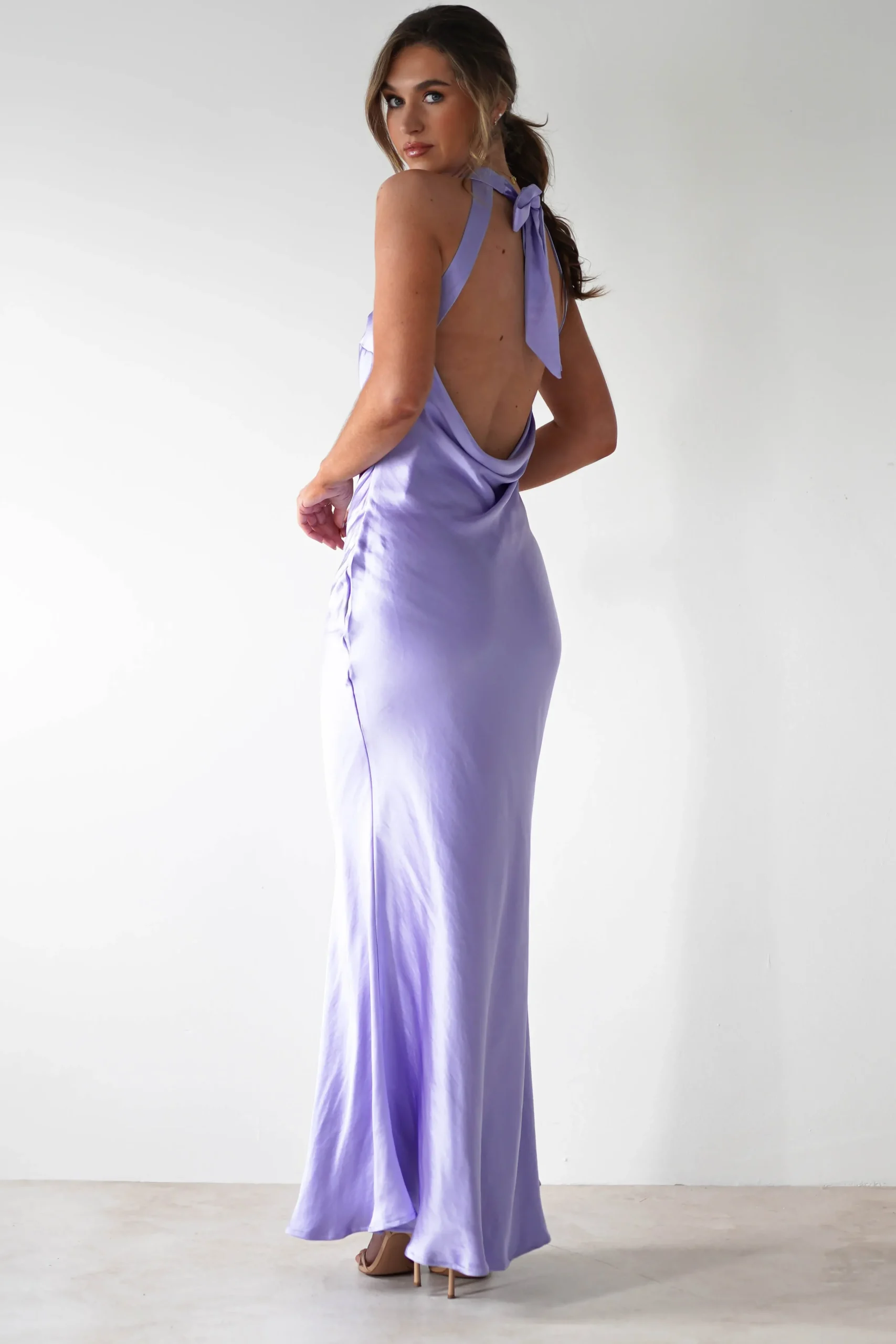 Sale Natalia Soft Satin Maxi Dress | Lavendar Lange Kleider|Maxikleider