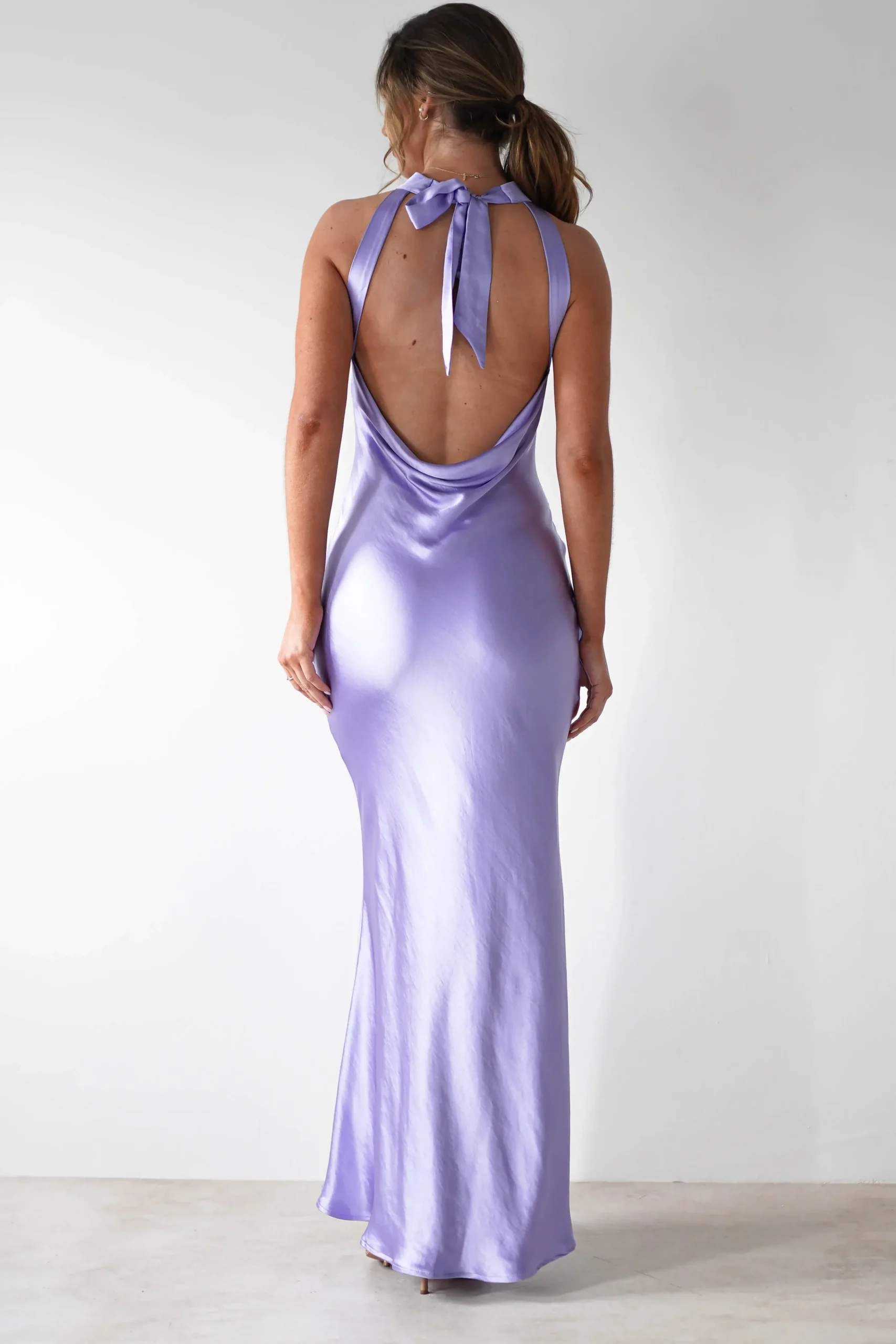Sale Natalia Soft Satin Maxi Dress | Lavendar Lange Kleider|Maxikleider