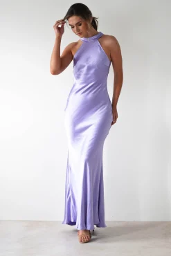 Sale Natalia Soft Satin Maxi Dress | Lavendar Lange Kleider|Maxikleider