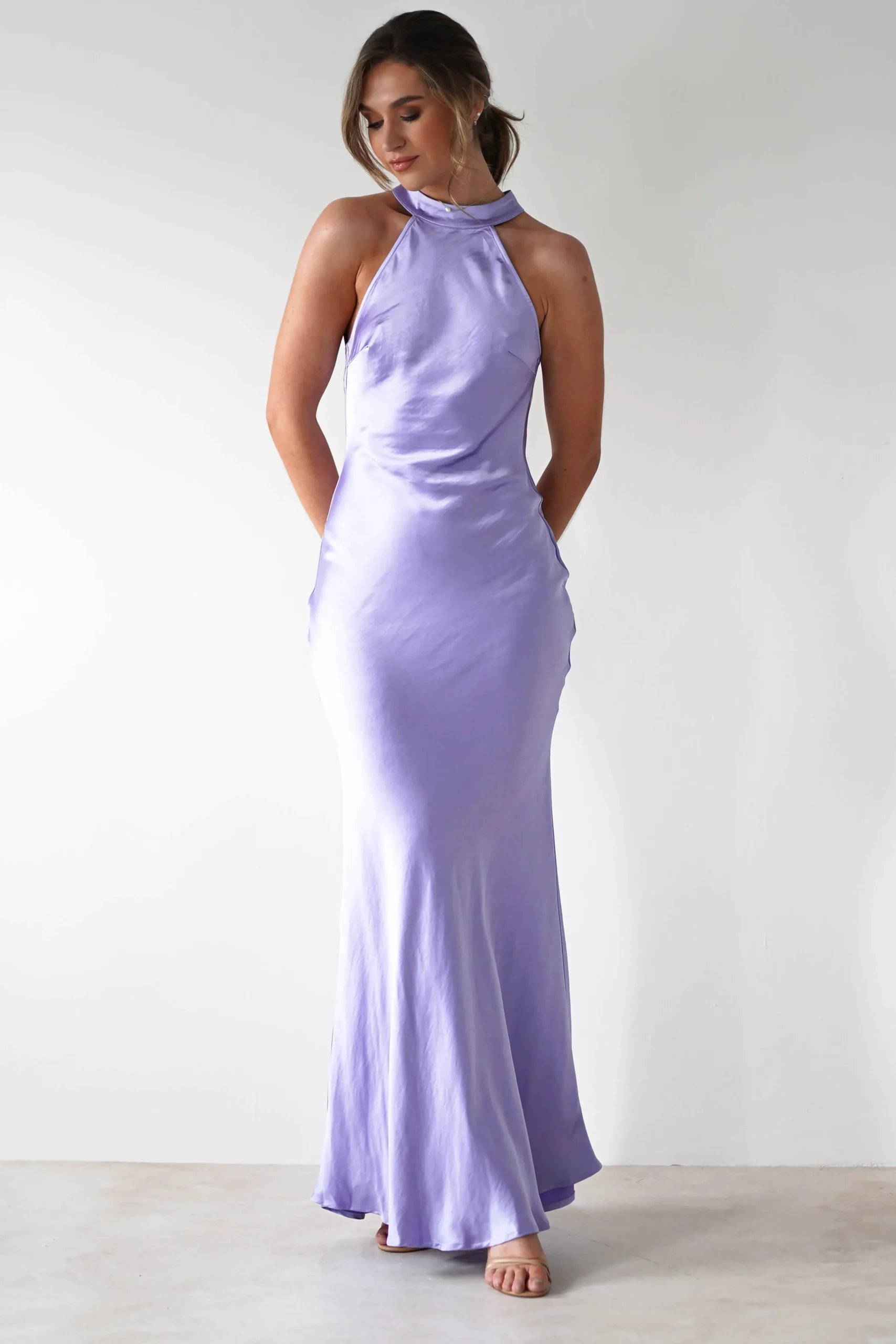 Sale Natalia Soft Satin Maxi Dress | Lavendar Lange Kleider|Maxikleider