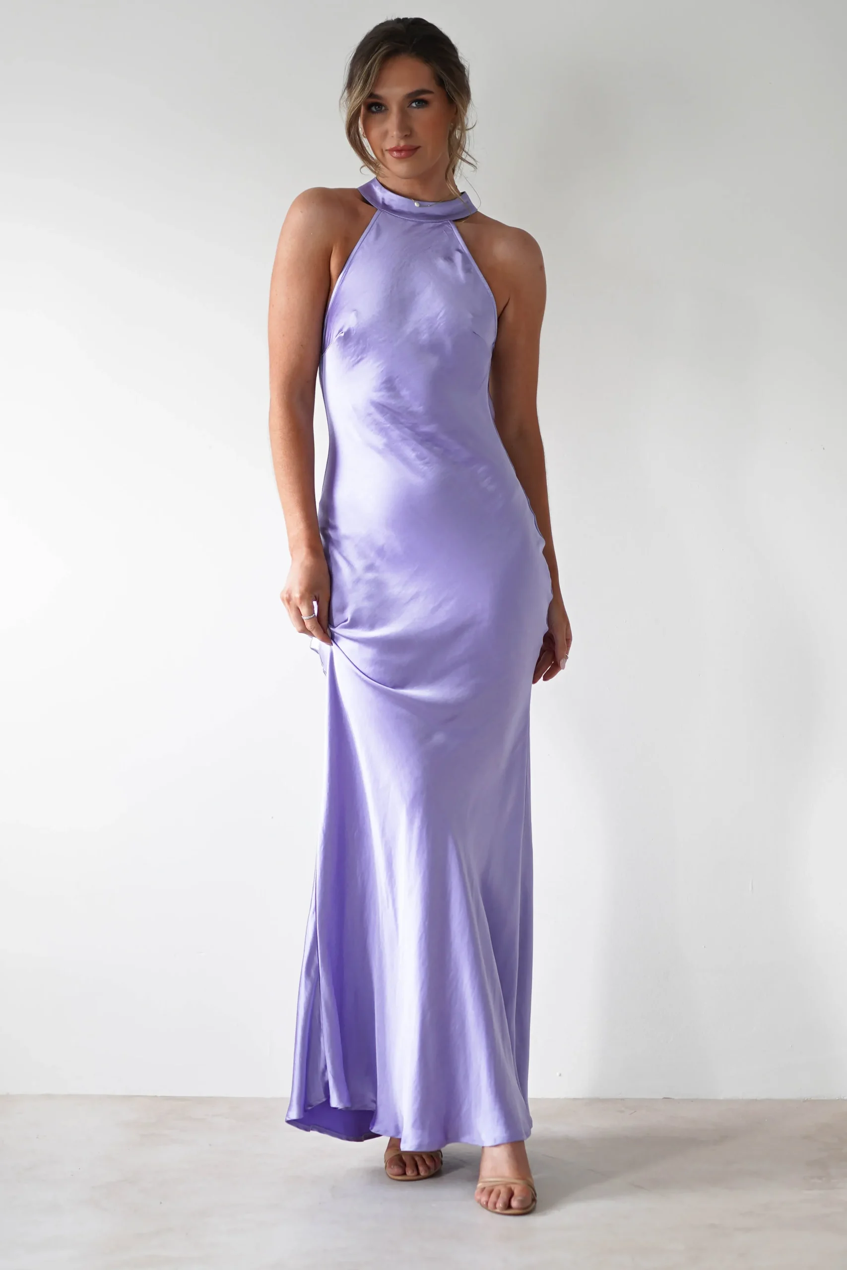 Sale Natalia Soft Satin Maxi Dress | Lavendar Lange Kleider|Maxikleider
