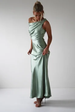 Outlet Nela Soft Off The Shoulder Maxi Dress | Sage Lange Kleider|Maxikleider