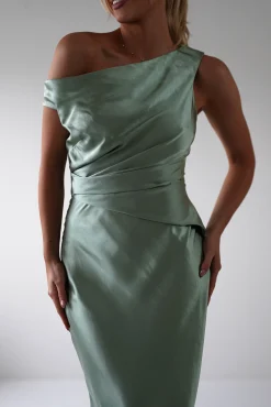 Outlet Nela Soft Off The Shoulder Maxi Dress | Sage Lange Kleider|Maxikleider