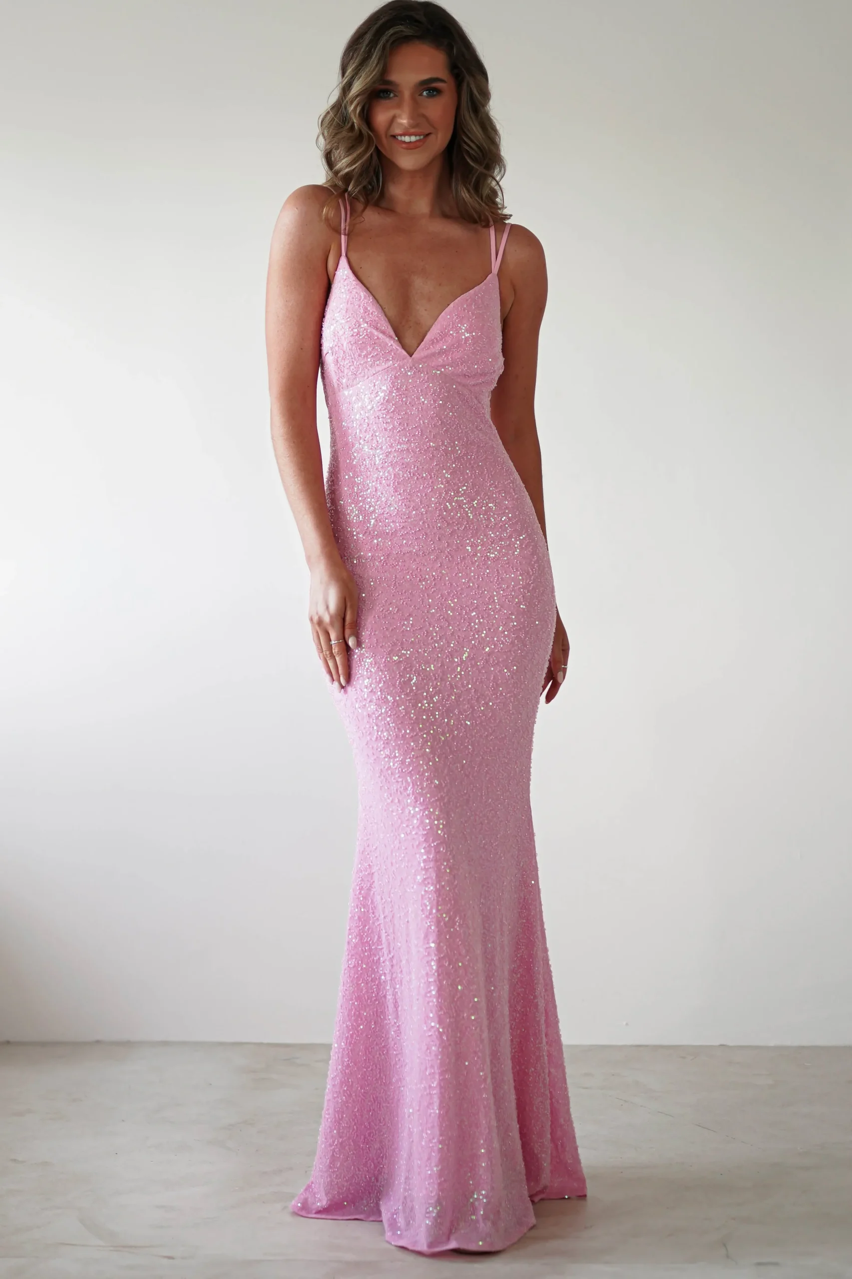 Discount Nina Beaded Bodycon Gown | Pink Lange Kleider|Maxikleider