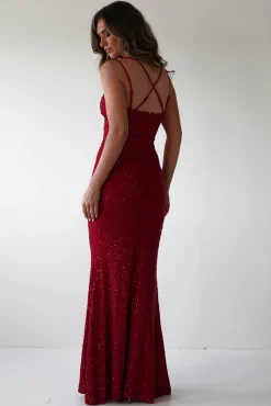 New Nina Beaded Bodycon Gown | Red Lange Kleider|Maxikleider