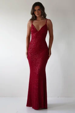 New Nina Beaded Bodycon Gown | Red Lange Kleider|Maxikleider