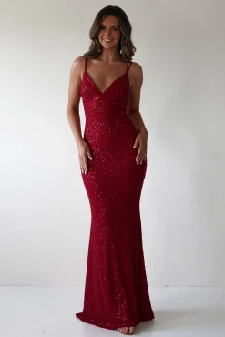 New Nina Beaded Bodycon Gown | Red Lange Kleider|Maxikleider