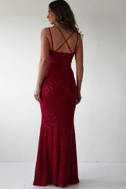 New Nina Beaded Bodycon Gown | Red Lange Kleider|Maxikleider