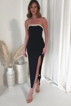 Fashion Nylia Strapless Bodycon Maxi Dress | Black Lange Kleider|Maxikleider